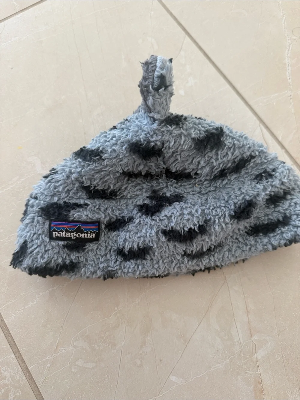 Patagonia Kids Gray and Black Fuzzy Bear Beanie